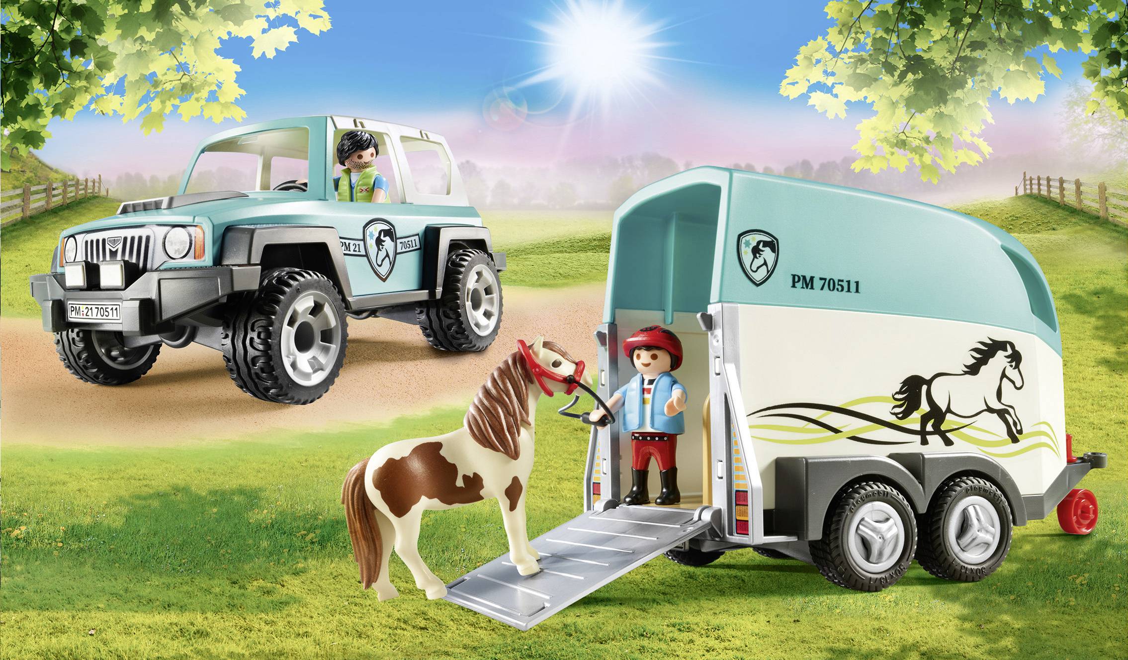 Playmobil® Country PKW mit Ponyanhänger 70511