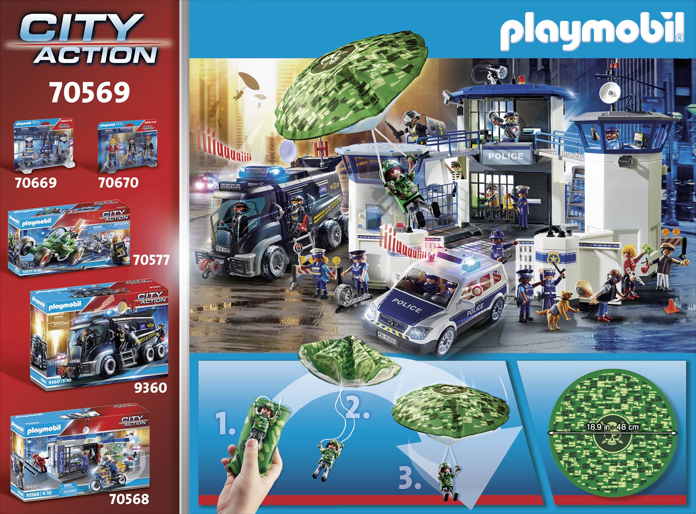 Playmobil® City Action Polizei-Hubschrauber: Fallschirm-Verfolgung 70569