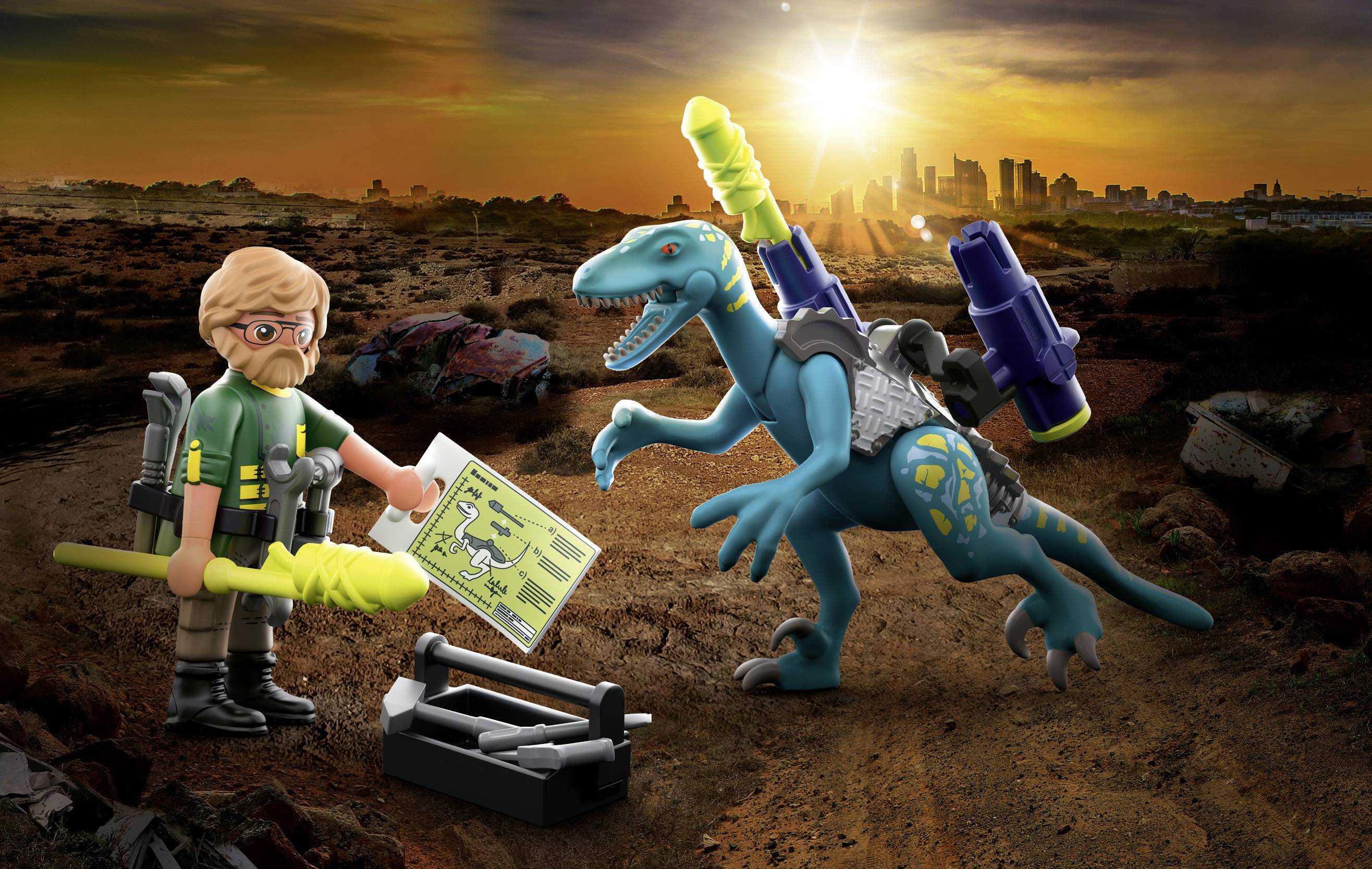 Playmobil® Dino Rise Uncle Rob: Aufrüstung zum Kampf 70629