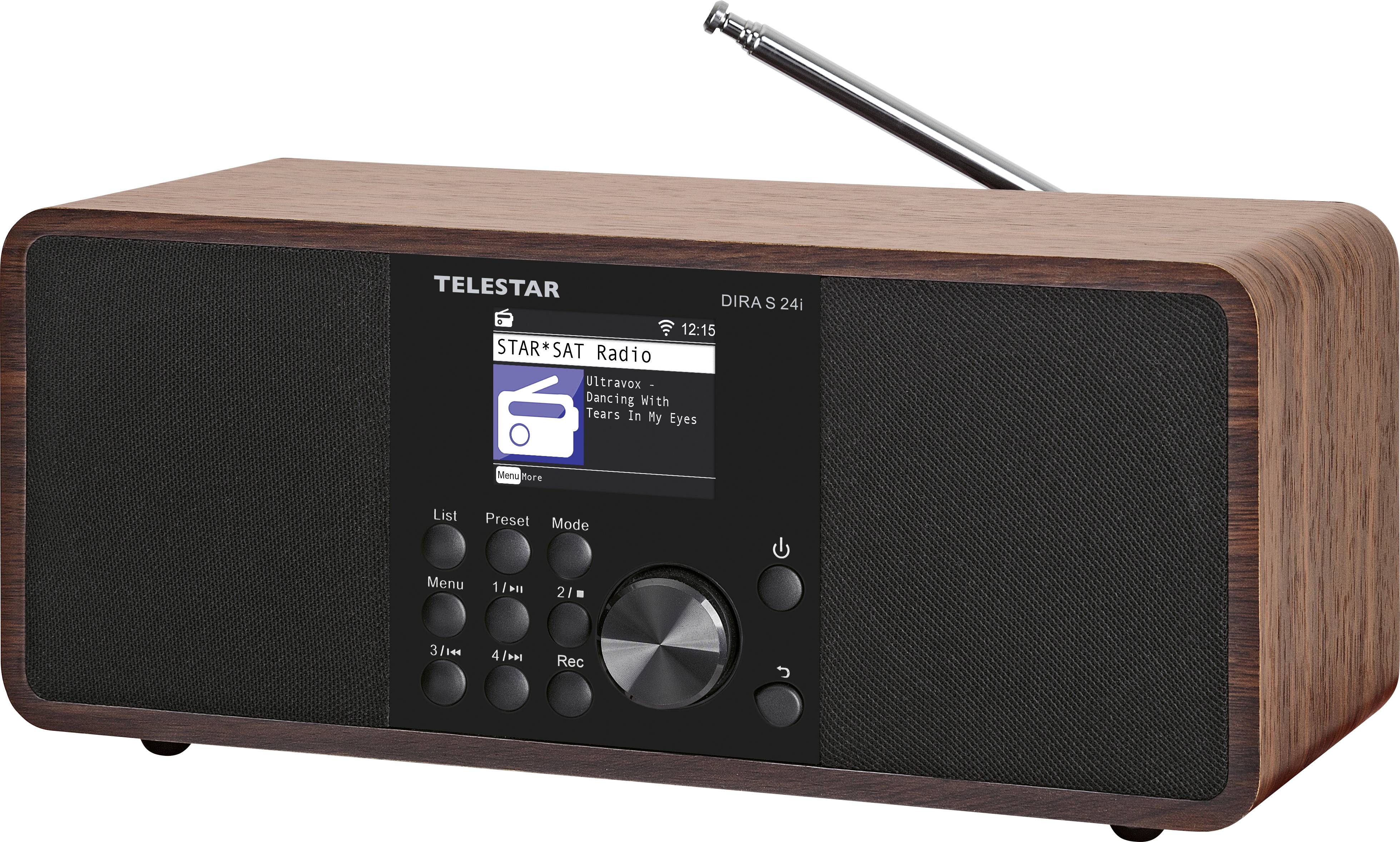Telestar DIRA S 24i Internet Tischradio Internet, DAB+, UKW AUX, Bluetooth®, DLNA, USB, WLAN, Internetradio Aufnahmefunktion, DLNA-fähig, Inkl. Fer