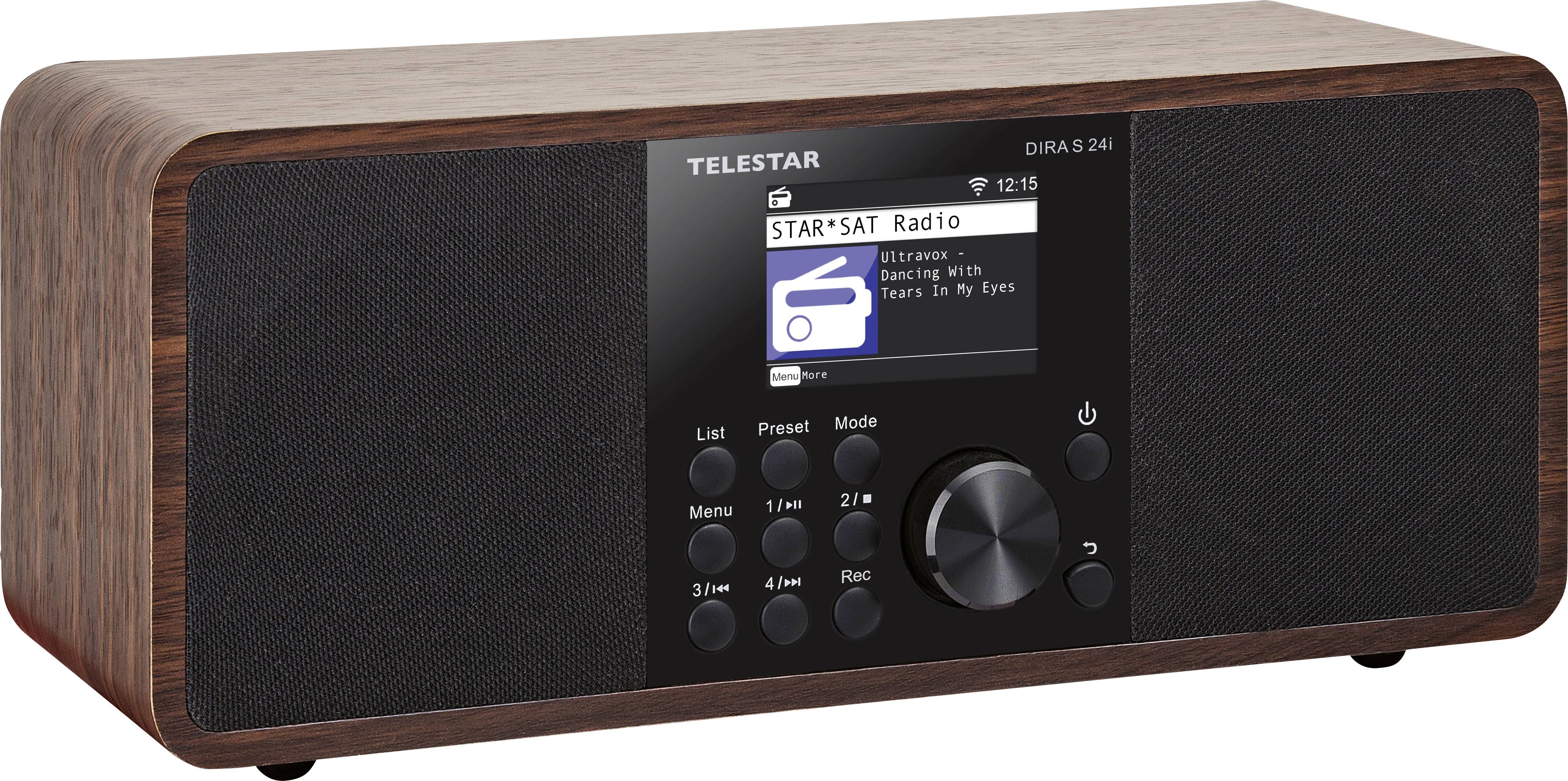 Telestar DIRA S 24i Internet Tischradio Internet, DAB+, UKW AUX, Bluetooth®, DLNA, USB, WLAN, Internetradio Aufnahmefunktion, DLNA-fähig, Inkl. Fer