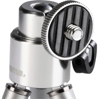Hama Ball L Ministativ 1/4 Zoll Arbeitshöhe=14 - 21cm Silber Kugelkopf Hama Ball L Ministativ 1/4 Zoll Arbeitshöhe=14 - 21cm Silber Kugelkopf