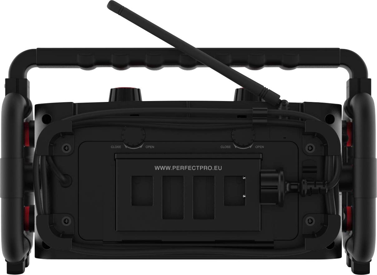PerfectPro WORKSTATION Baustellenradio UKW, DAB+ Bluetooth®, AUX Akku-Ladefunktion, Freisprechfunktion, Inkl. Mikrofon
