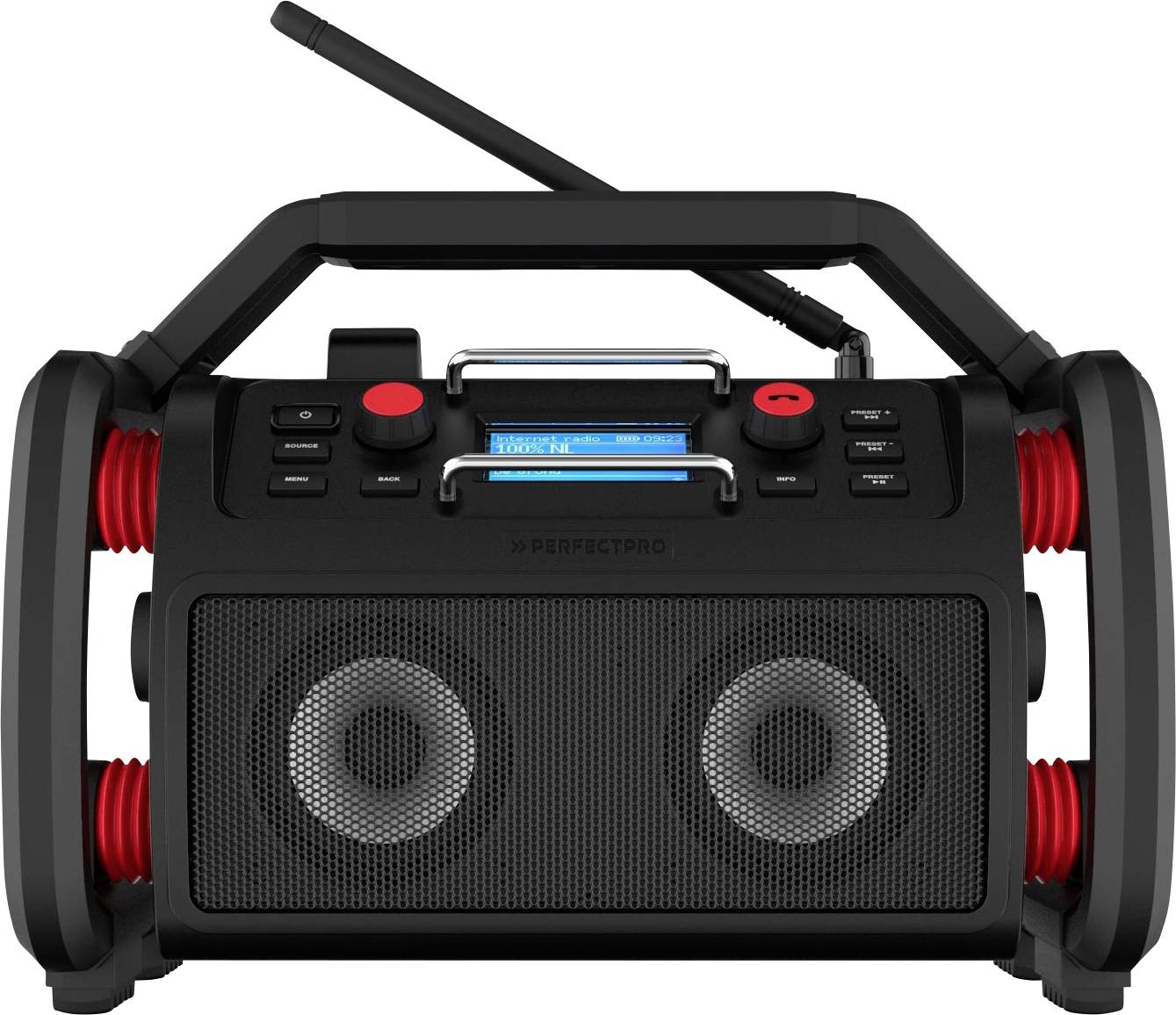 PerfectPro ROCKPRO Baustellenradio Internet, DAB+, UKW Bluetooth®, AUX, DAB+, Internetradio, UKW, W