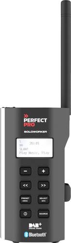 PerfectPro SOLOWORKER Baustellenradio DAB+,UKW AUX,Bluetooth®,DAB+,UKW stoßfest Schwarz