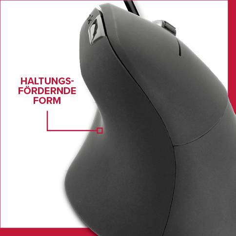 SpeedLink SL-610019-BK-01 Ergonomische Maus USB Optisch Schwarz 5 Tasten 800 dpi, 1200 dpi, 1600 dp