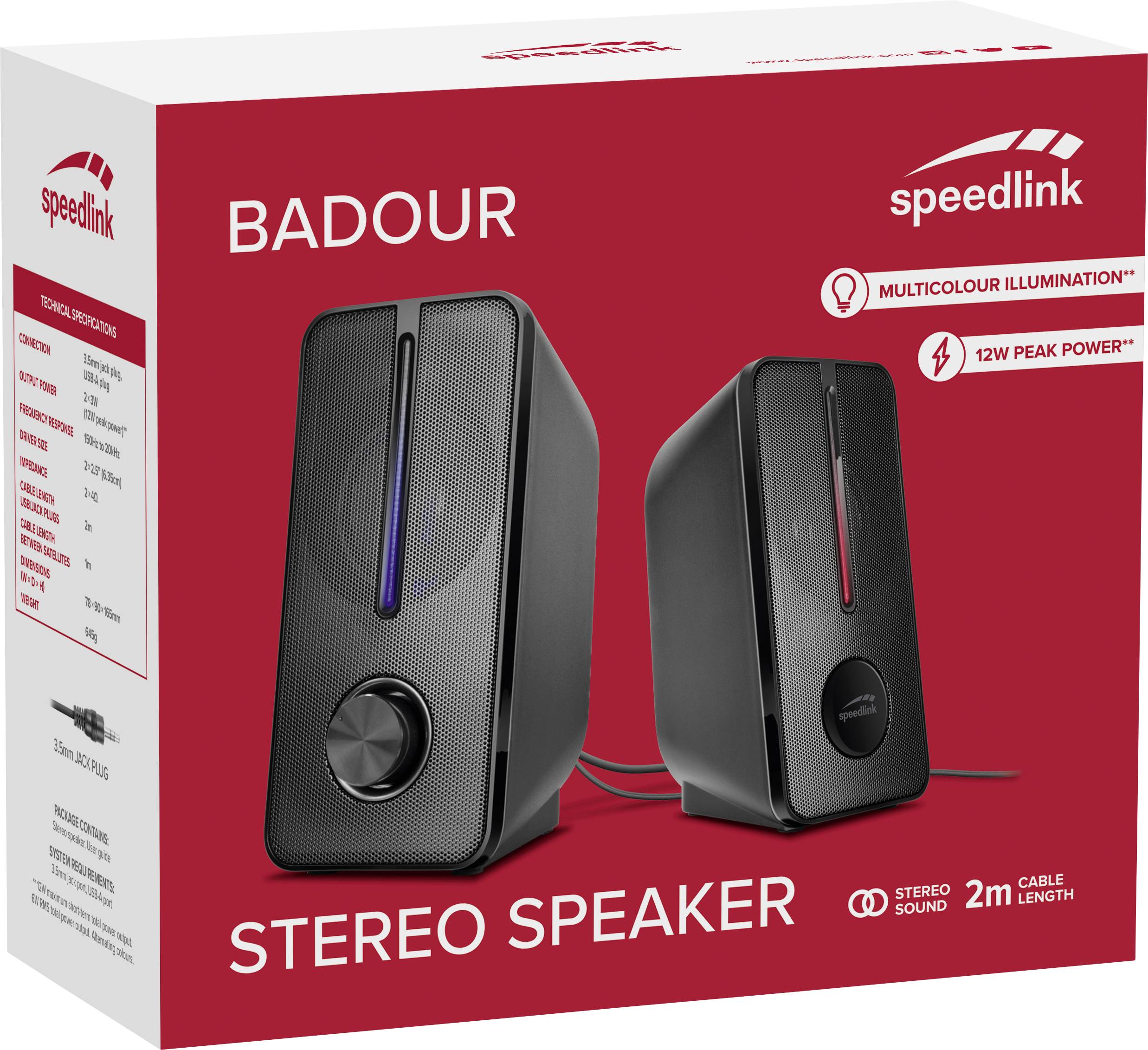 SpeedLink SL-810006-BK 2.0 PC-Lautsprecher USB 6 W Schwarz