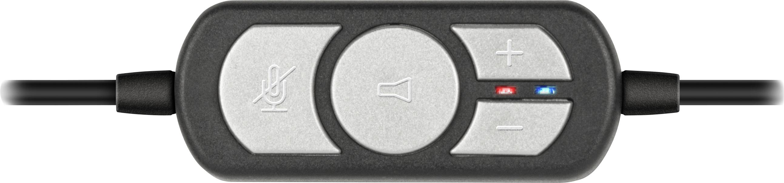 SpeedLink SL-870002-BKGY Computer On Ear Headset kabelgebunden Stereo Schwarz/Grau Lautstärkeregelung, Mikrofon-Stummschaltung