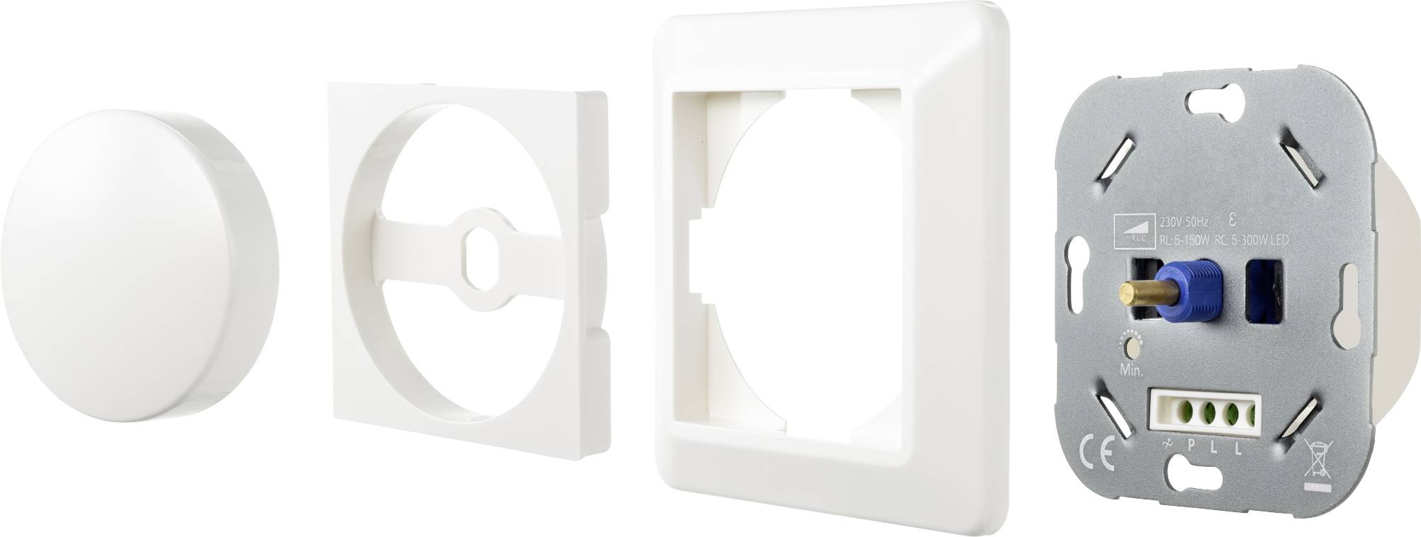 Sygonix SY-4697886 Drehdimmer, Universal-Dimmer Geeignet für Leuchtmittel: Halogenlampe, LED-Lampe, Glühlampe