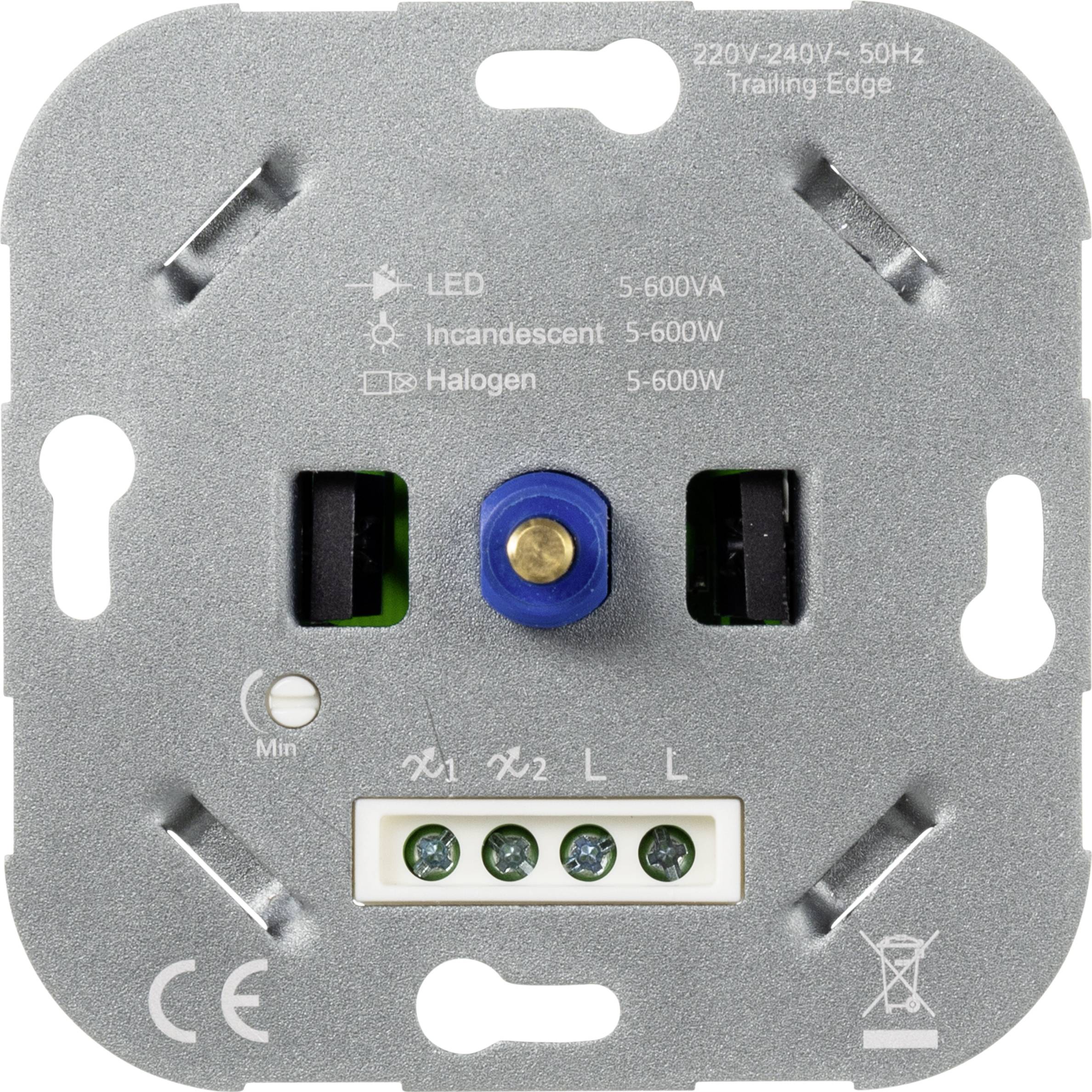 Sygonix SY-4697888 Drehdimmer Geeignet für Leuchtmittel: Halogenlampe, LED-Lampe, Glühlampe