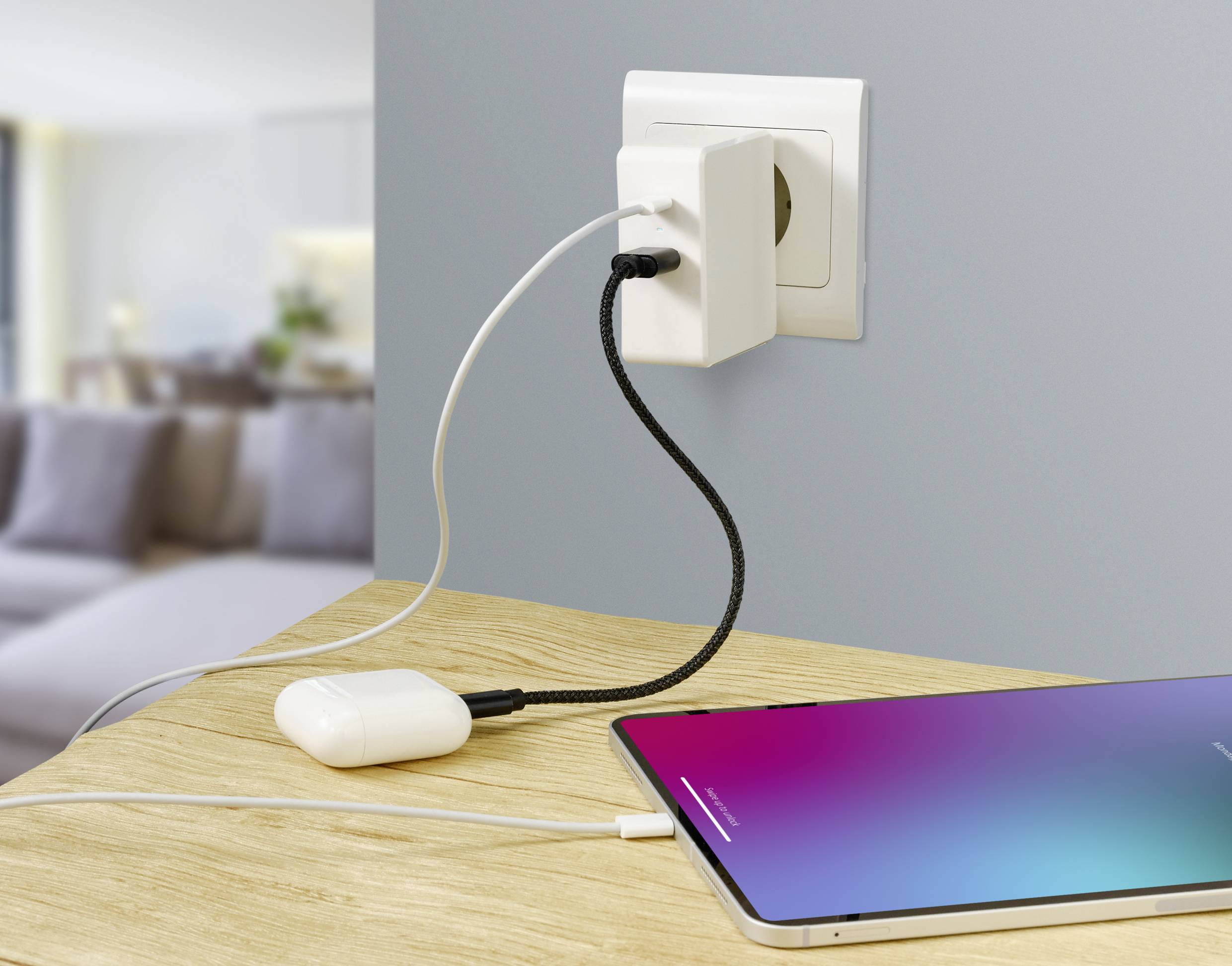 VOLTCRAFT UC-2ACX002 USB-Ladegerät 45 W, 63W Steckdose Ausgangsstrom (max.) 3000mA USB, USB-C® Buchse (Power Delivery) Anzahl