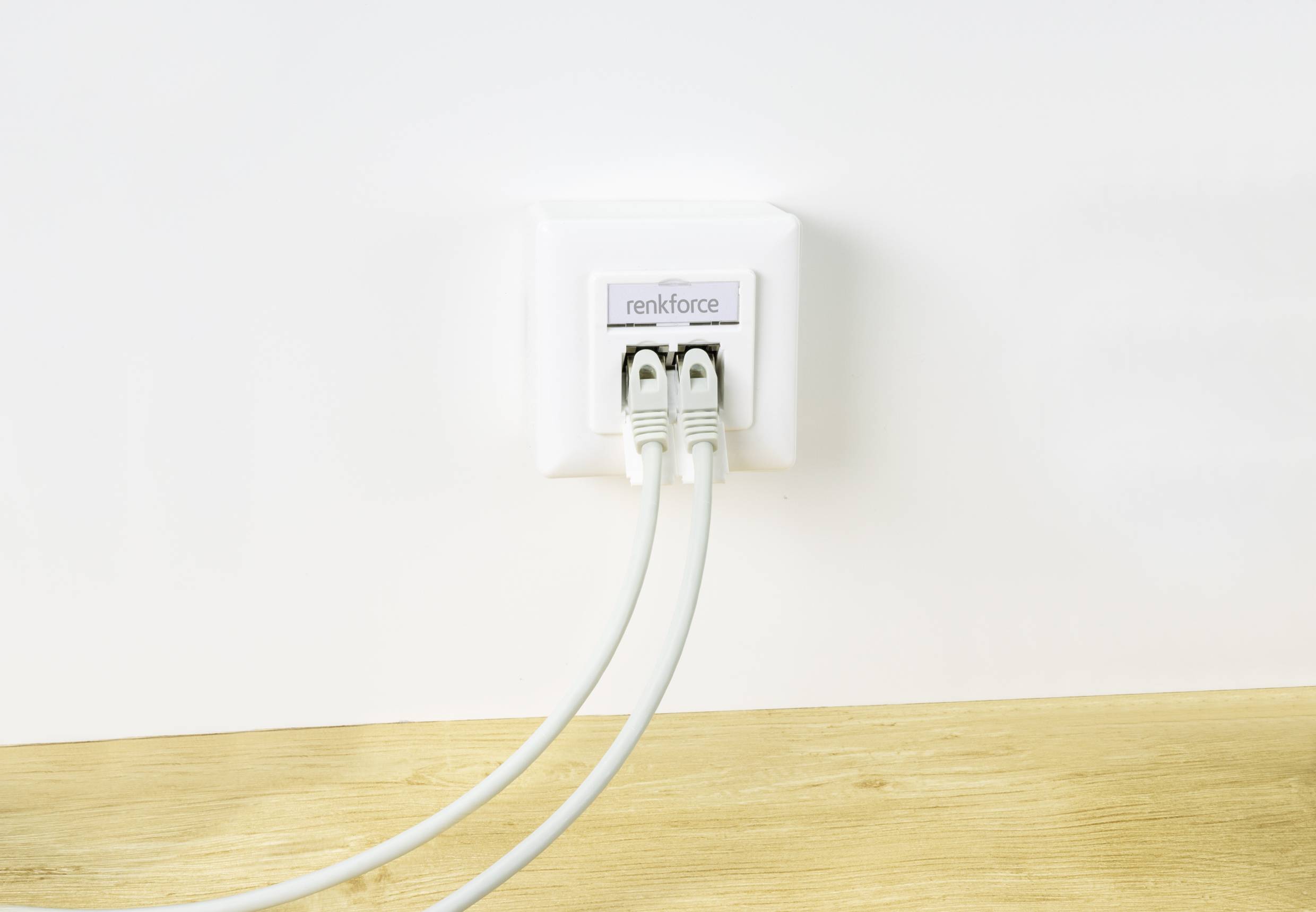 Renkforce Netzwerkdose Aufputz CAT 6 2 Port Reinweiß
