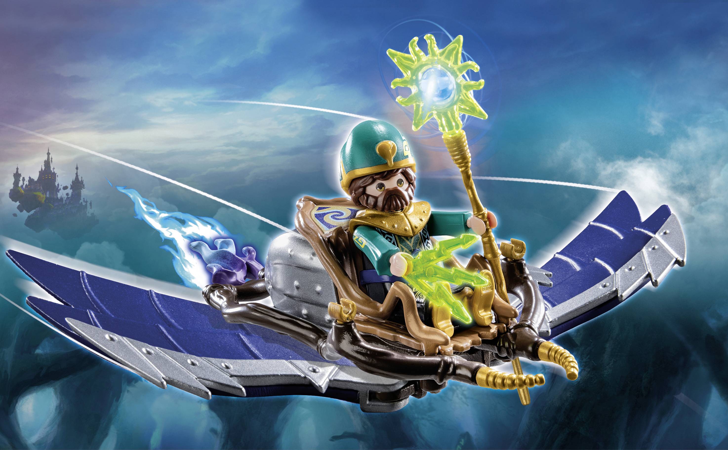Playmobil 70749 Novelmore - Magicien Volant Avec Planeur - Figurine Pour Jeu Médiéval - À Partir De 3 Ans