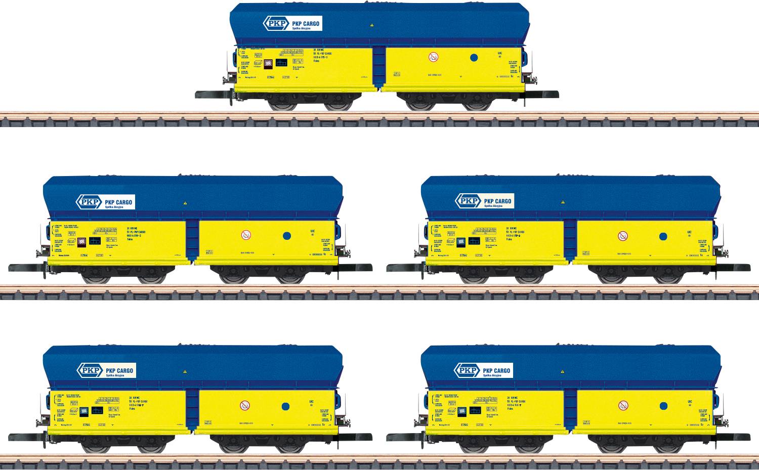 Märklin 086311 Güterwagen Falns Kohlenverkehr der PKP, 5er-Set