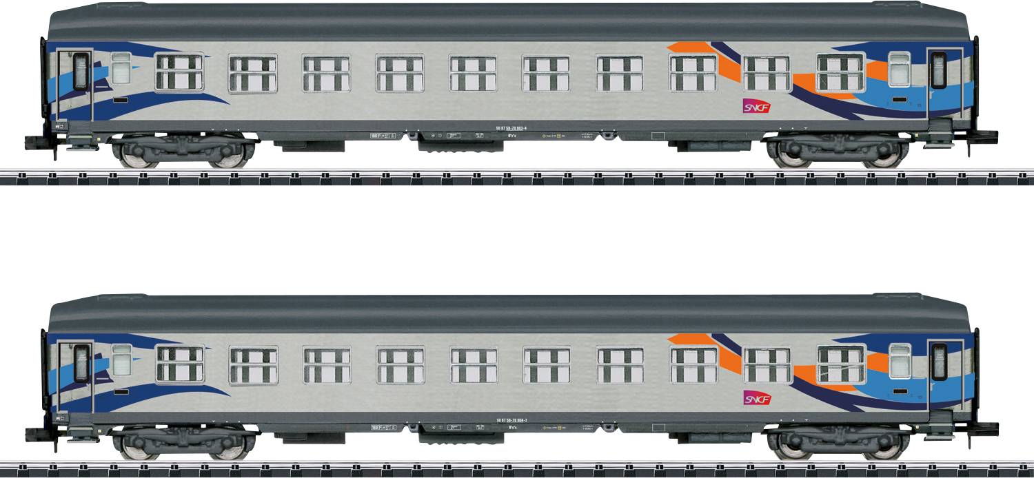 MiniTrix T18211 Schnellzugwagen 2er-Set "Croisière" 2.Klasse der SNCF 2. Klasse