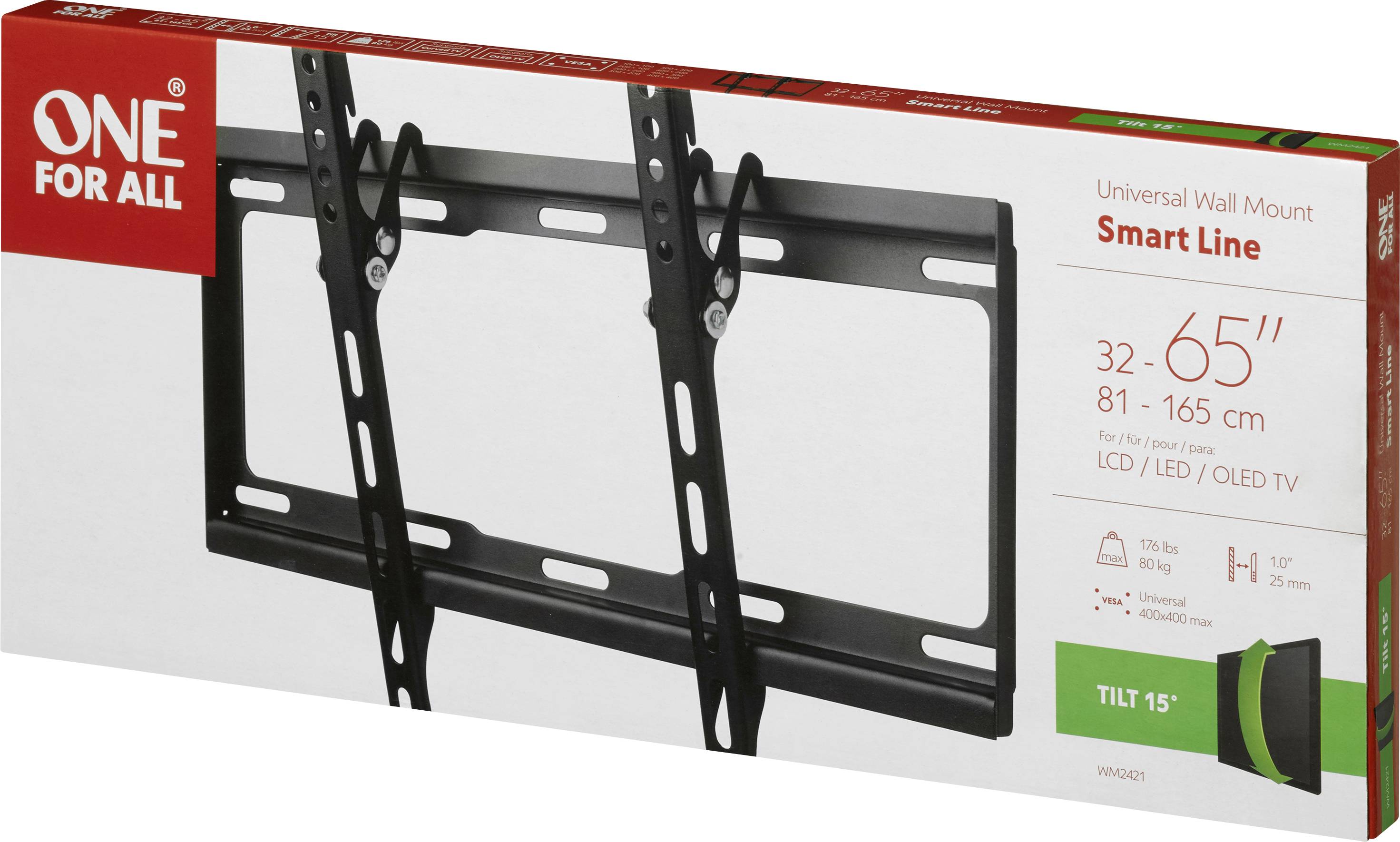 One For All WM 2421 TV-Wandhalterung 81,3cm (32") - 165,1cm (65") Neigbar