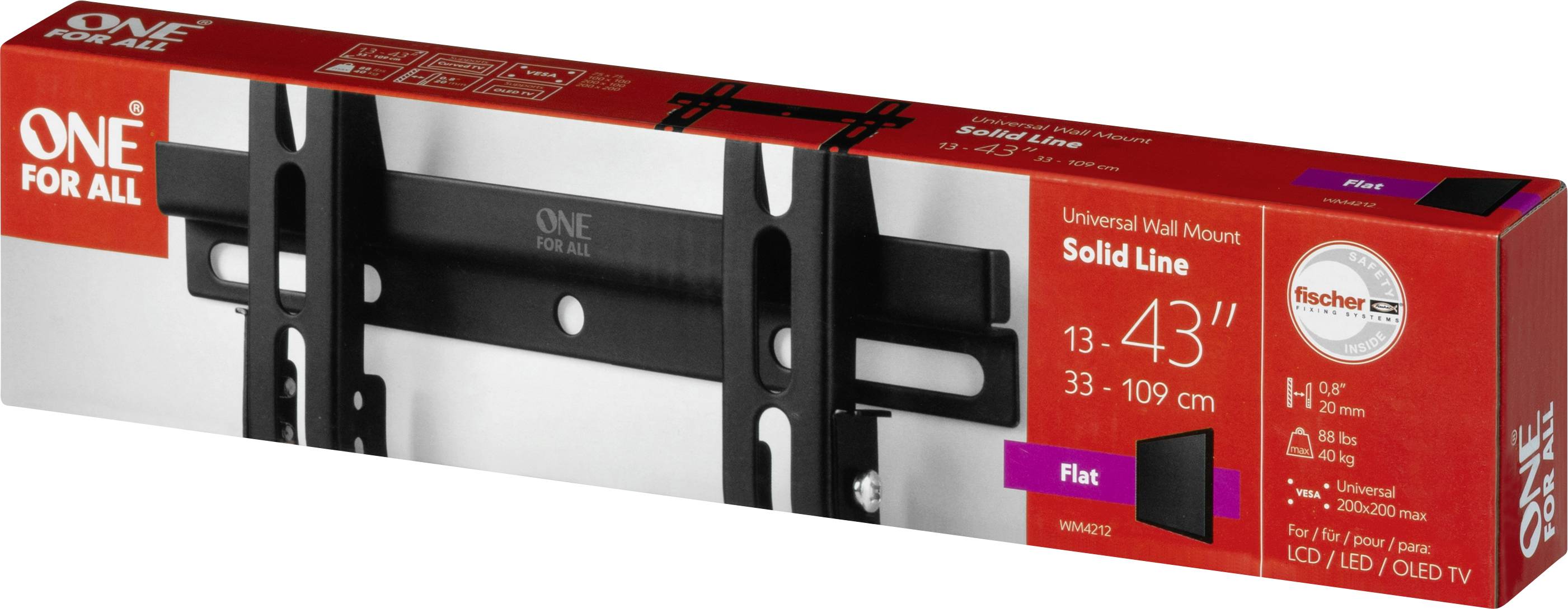 One For All WM 4212 TV-Wandhalterung 33,0 cm (13") - 109,2 cm (43") Starr