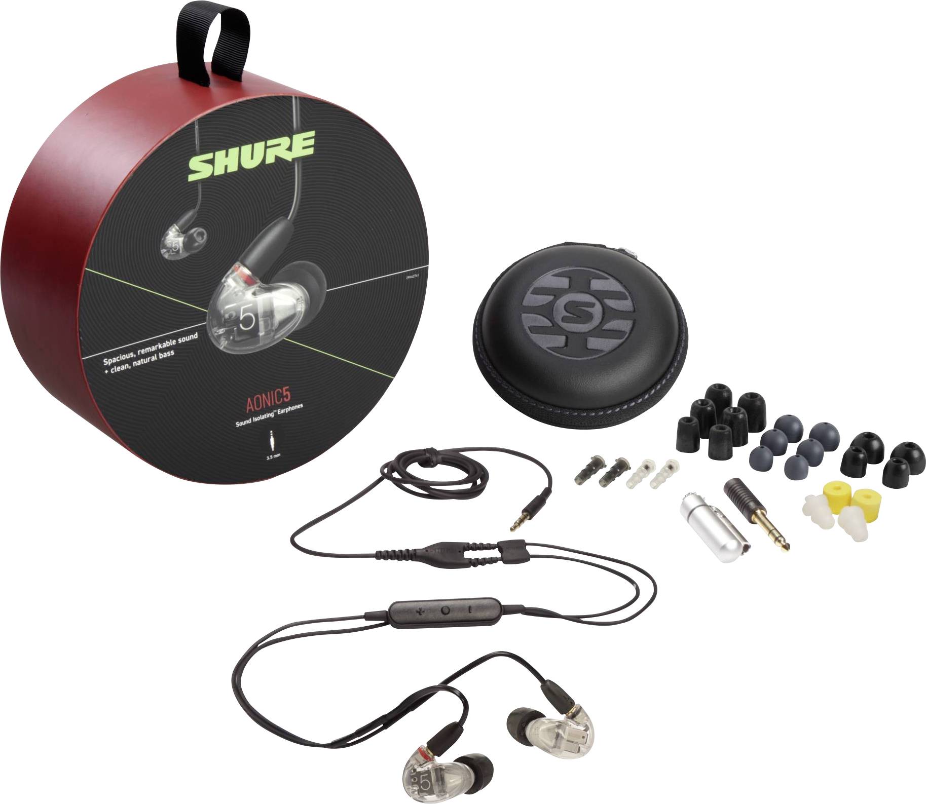 Shure AONIC 5 In Ear Kopfhörer kabelgebunden Transparent