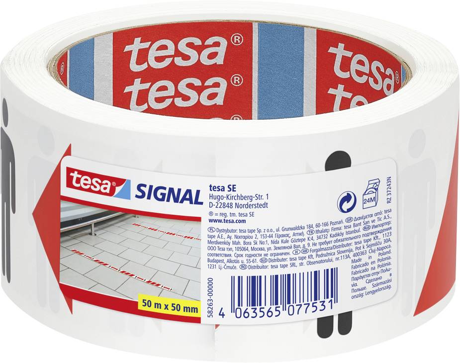 Tesa 58263-00000-00 Bodenmarkierung Bitte Abstand halten (L x B) 50m x 50mm