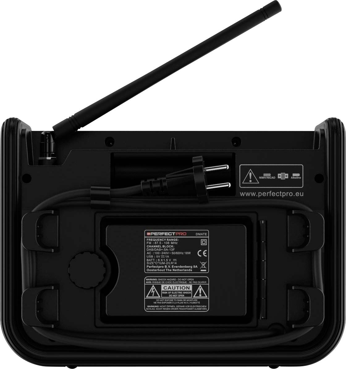 PerfectPro DABMATE Baustellenradio DAB+, UKW Bluetooth®, AUX, DAB+, UKW, USB Akku-Ladefunktion, Spo
