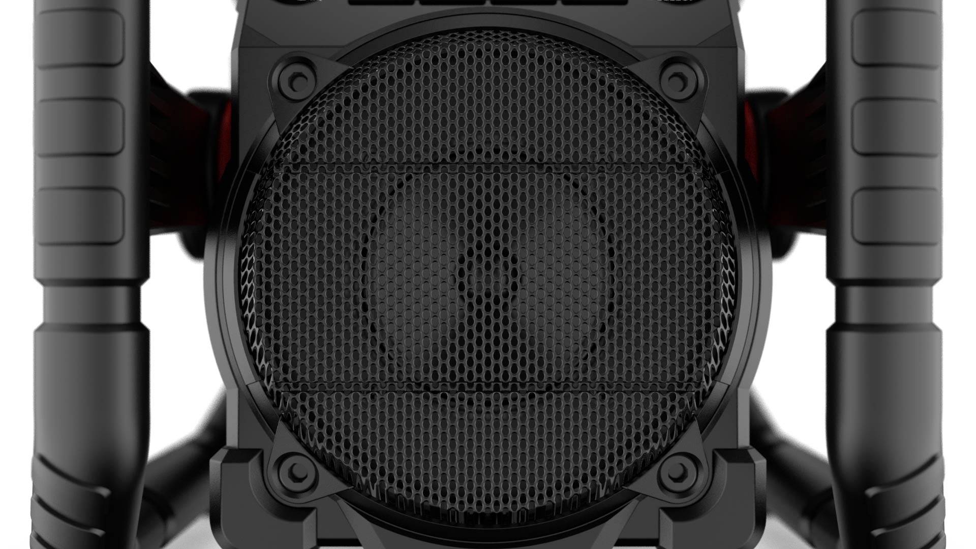 PerfectPro UBOX500R Baustellenradio DAB+, UKW Bluetooth®, AUX, USB Akku-Ladefunktion, stoßfest Schwarz