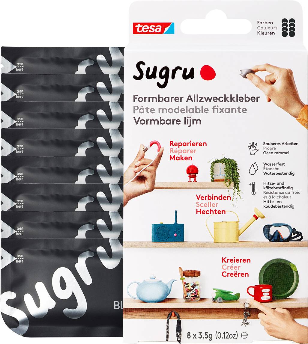 tesa Sugru Klebeknete 41286-00001-00 Schwarz 8 St.