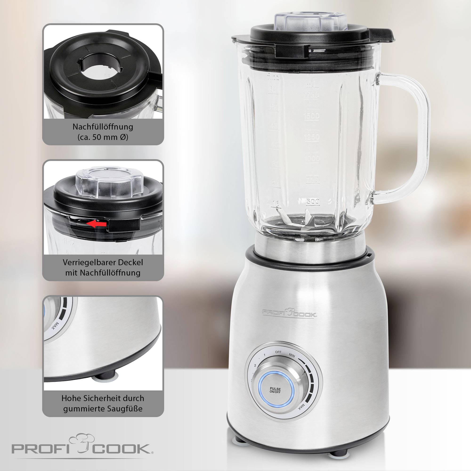 Profi Cook PC-UM 1207 PC-UM 1207 501207 Standmixer Edelstahl