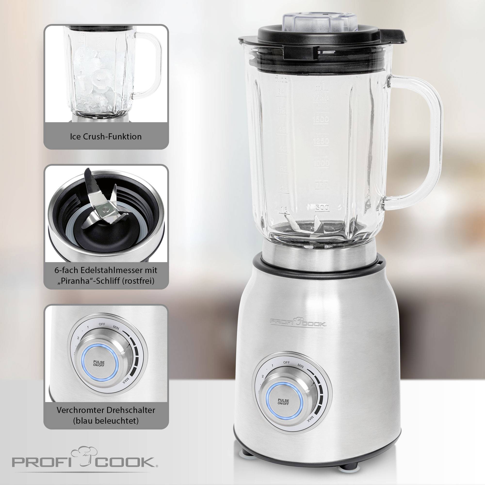 Profi Cook PC-UM 1207 PC-UM 1207 501207 Standmixer Edelstahl