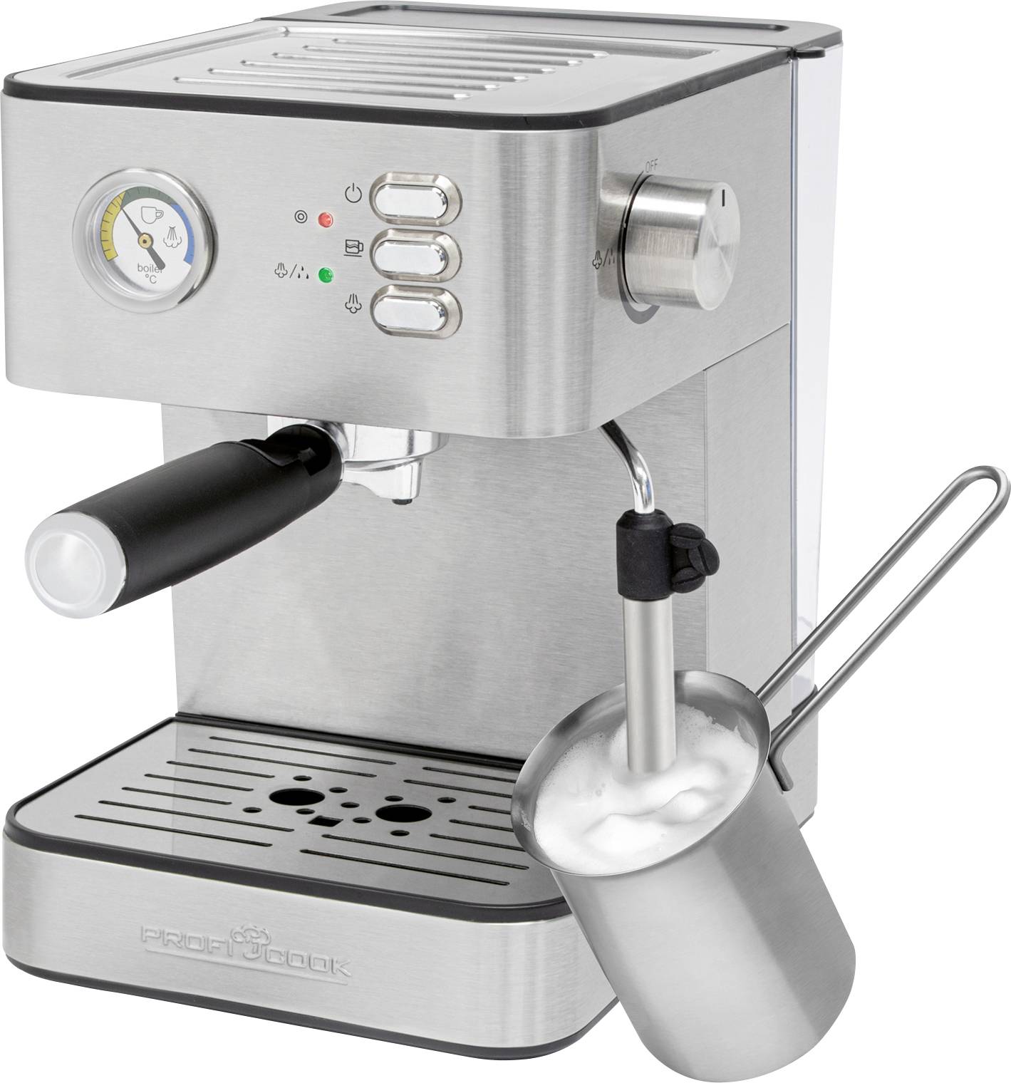 Profi Cook PC-ES 1209 Espressomaschine mit Siebträger Edelstahl 850W