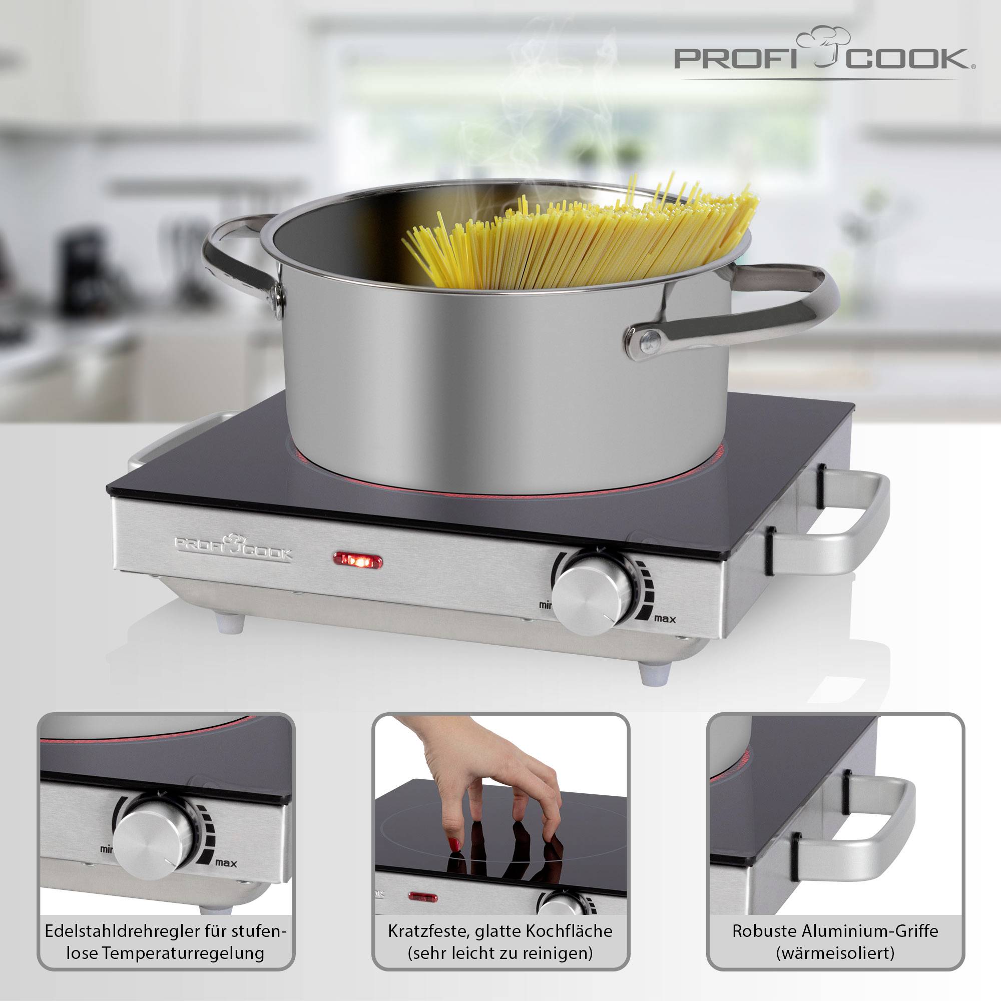 PROFI COOK Einzelkochplatte PC-EKP 1210 inox