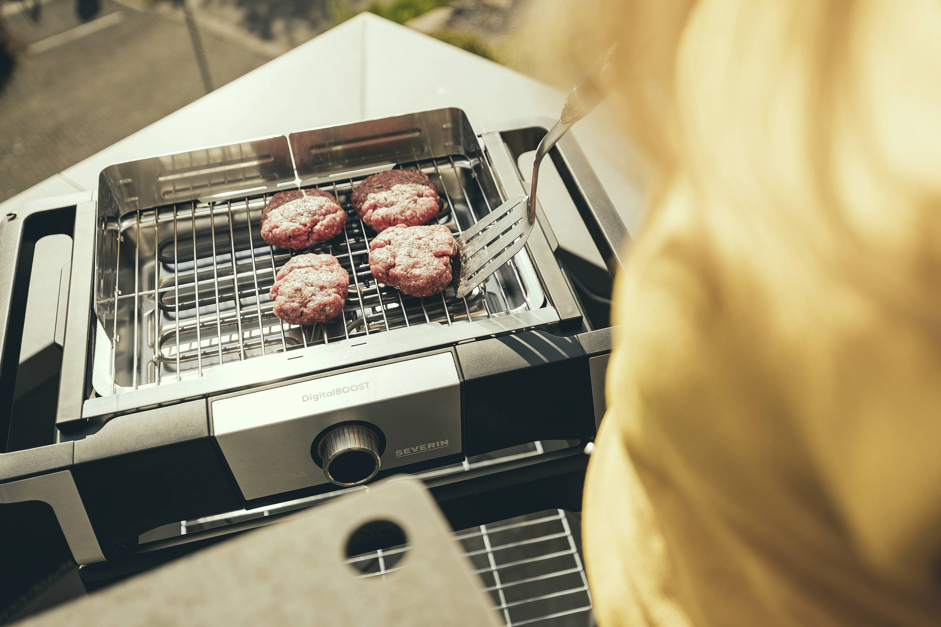 Severin 8118 Elektro Grill 2 Grillzonen Schwarz, Silber