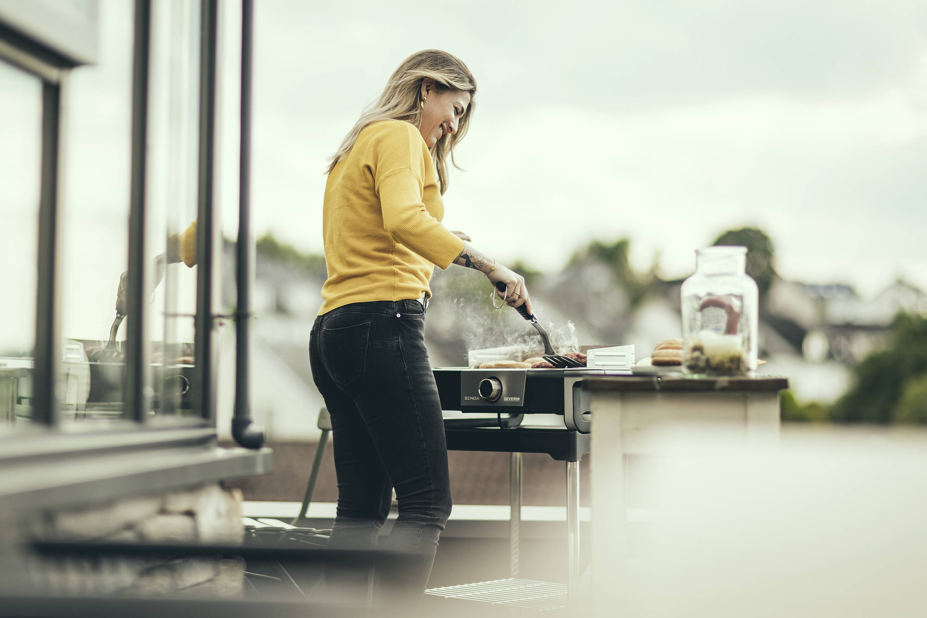 Severin 8118 Elektro Grill 2 Grillzonen Schwarz, Silber