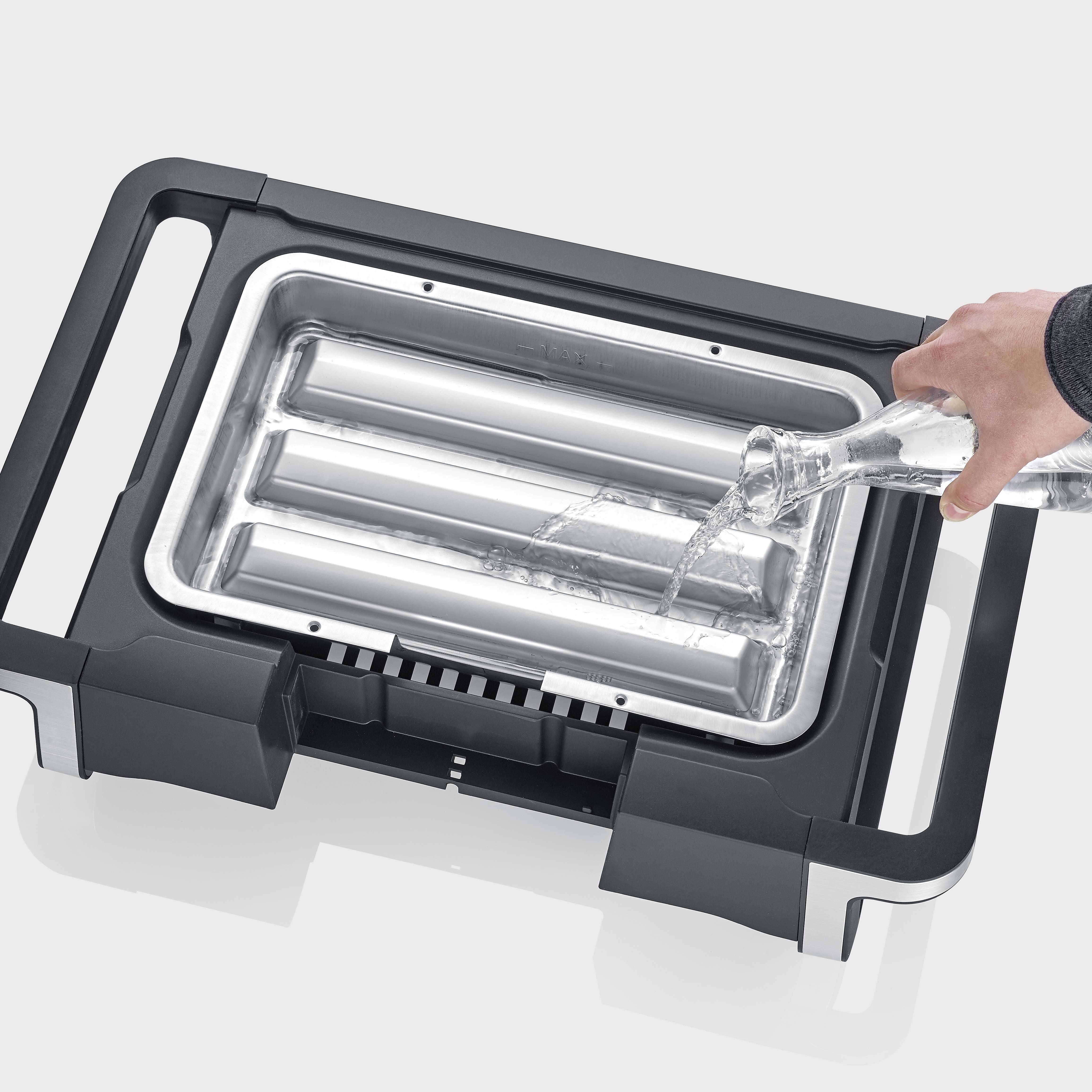 Severin 8118 Elektro Grill 2 Grillzonen Schwarz, Silber