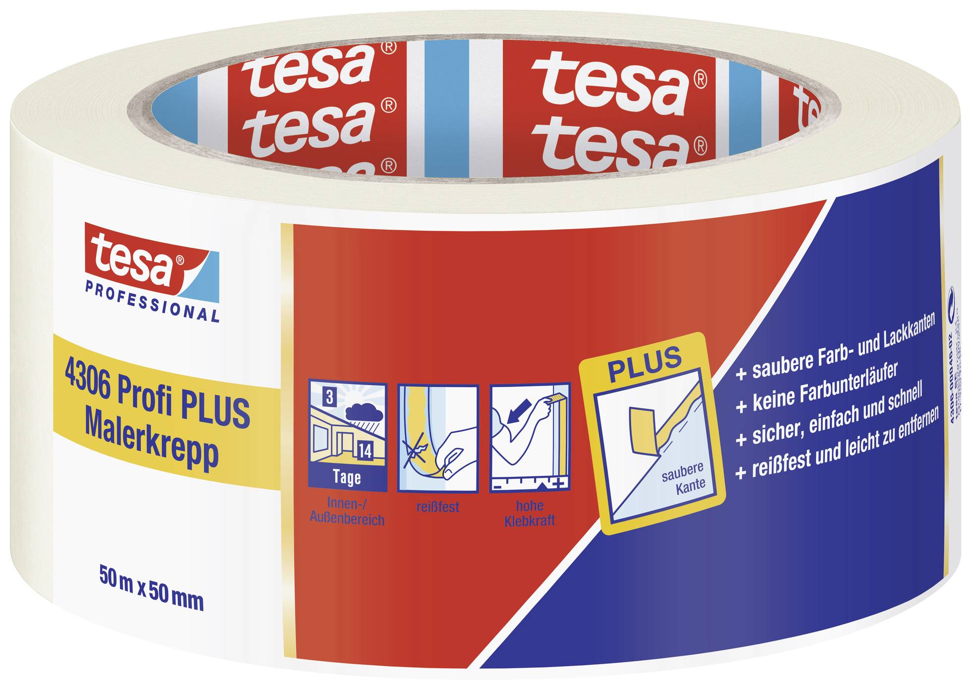 Tesa PREMIUM 04306-00046-02 Kreppband tesakrepp® Beige (L x B) 50m x 50mm 1St.