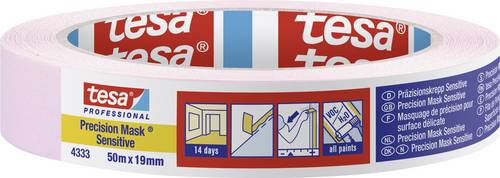 Tesa PRECISION SENSITIVE 04333-00017-02 Kreppband Präzisionskrepp® Hellrosa (L x B) 50 m x 19 mm 1