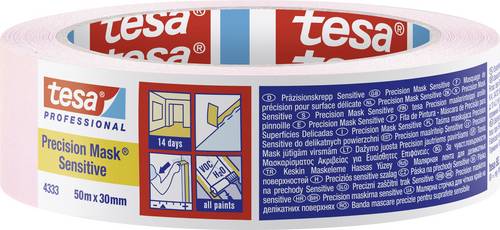 Tesa PRECISION SENSITIVE 04333-00019-02 Kreppband Präzisionskrepp® Hellrosa (L x B) 50 m x 30 mm 1