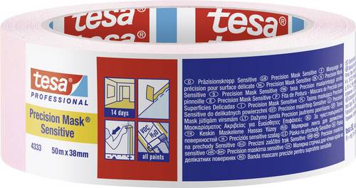 Tesa PRECISION SENSITIVE 04333-00020-02 Kreppband Präzisionskrepp® Hellrosa (L x B) 50 m x 38 mm 1