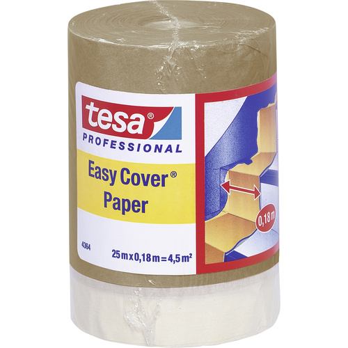 Tesa 04364-00001-01 Abdeckpapier Easy Cover® Hellbraun (L x B) 25m x 18cm 1St.