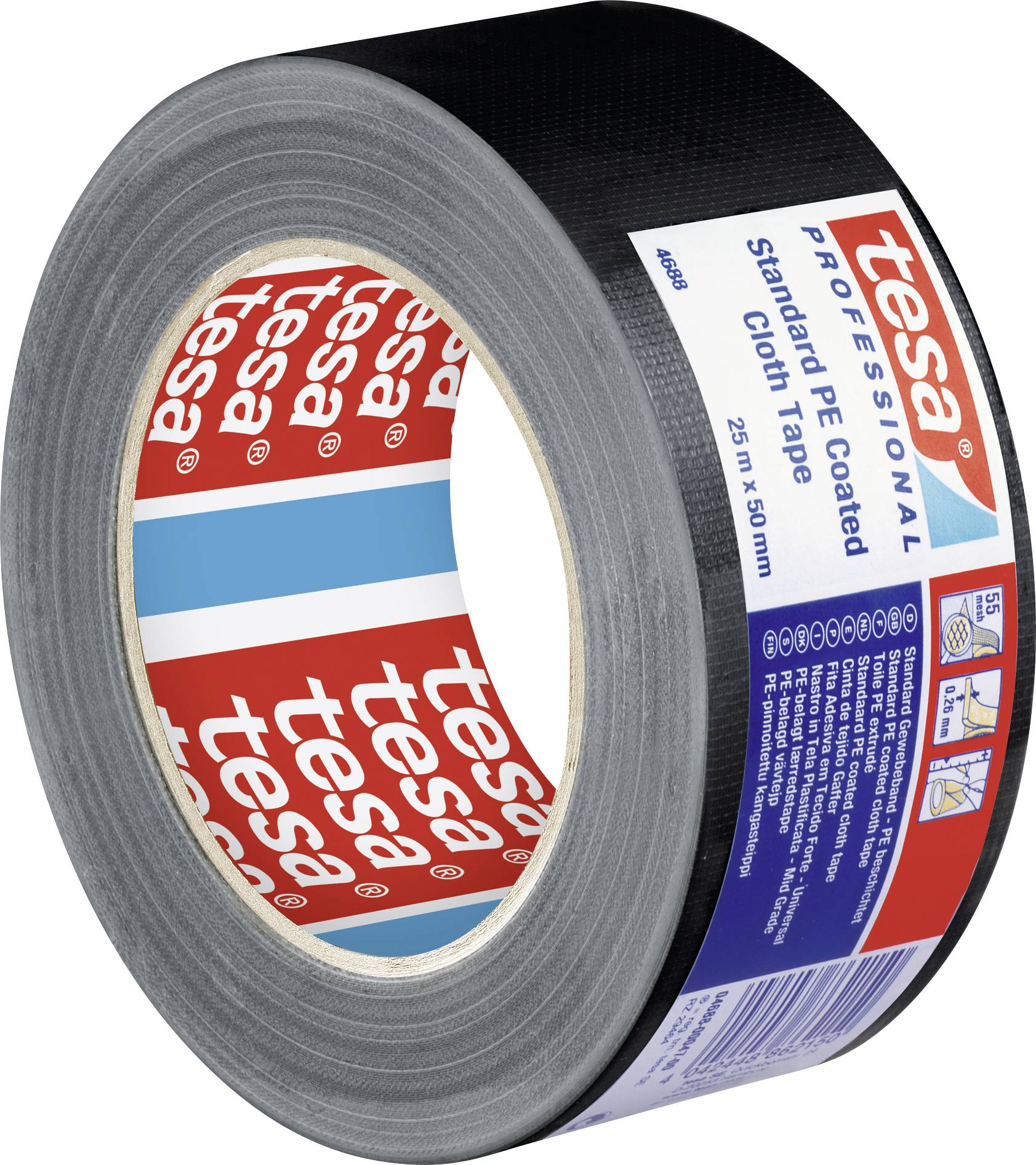 Tesa 04688-00042-00 Reparaturband tesa® Professional Schwarz (L x B) 25m x 50mm 1St.