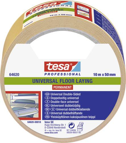Tesa UNIVERSAL PERMANENT 64620-00018-11 Verlegeband tesa® Professional Weiß (L x B) 10 m x 50 mm 1