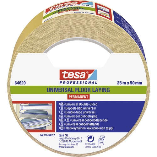 Tesa UNIVERSAL PERMANENT 64620-00017-11 Verlegeband tesa® Professional Weiß (L x B) 25m x 50mm 1St.