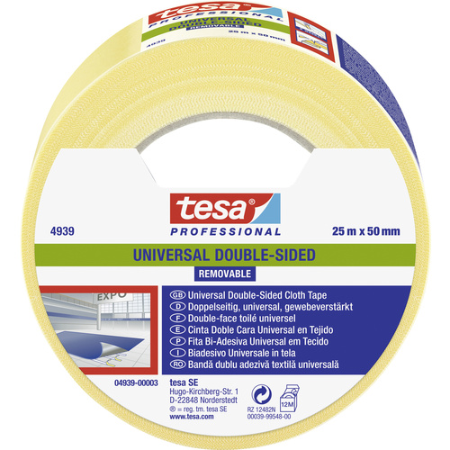 Tesa UNIVERSAL REMOVABLE 04939-00003-11 Verlegeband tesa® Professional Weiß (L x B) 25m x 50mm 1St.