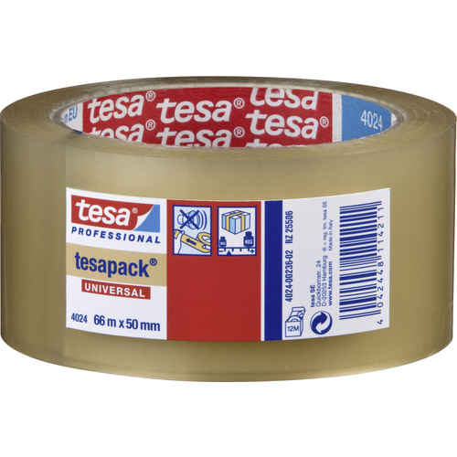 Tesa UNIVERSAL 04024-00236-04 Packband tesapack® 4024 Transparent (L x B) 66m x 50mm 1St.
