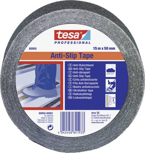 Tesa 60950-00001-00 Anti-Rutschband tesa® Professional Schwarz (L x B) 15 m x 50 mm 1 St.