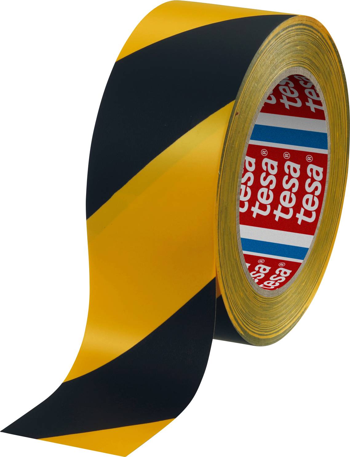 Schwarz-gelbes Absperrband auf Rolle.