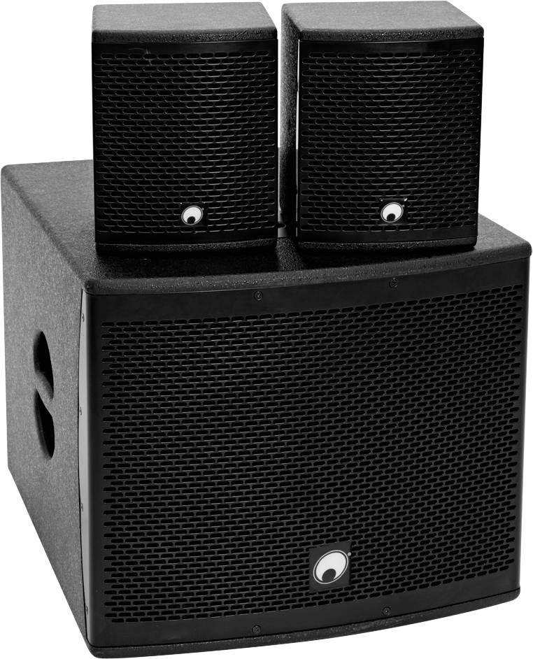 Omnitronic Molly-12A Aktives PA-Lautsprecher-Set inkl. Subwoofer, Bluetooth
