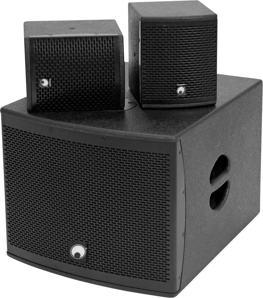 Omnitronic Molly-12A Aktives PA-Lautsprecher-Set inkl. Subwoofer, Bluetooth