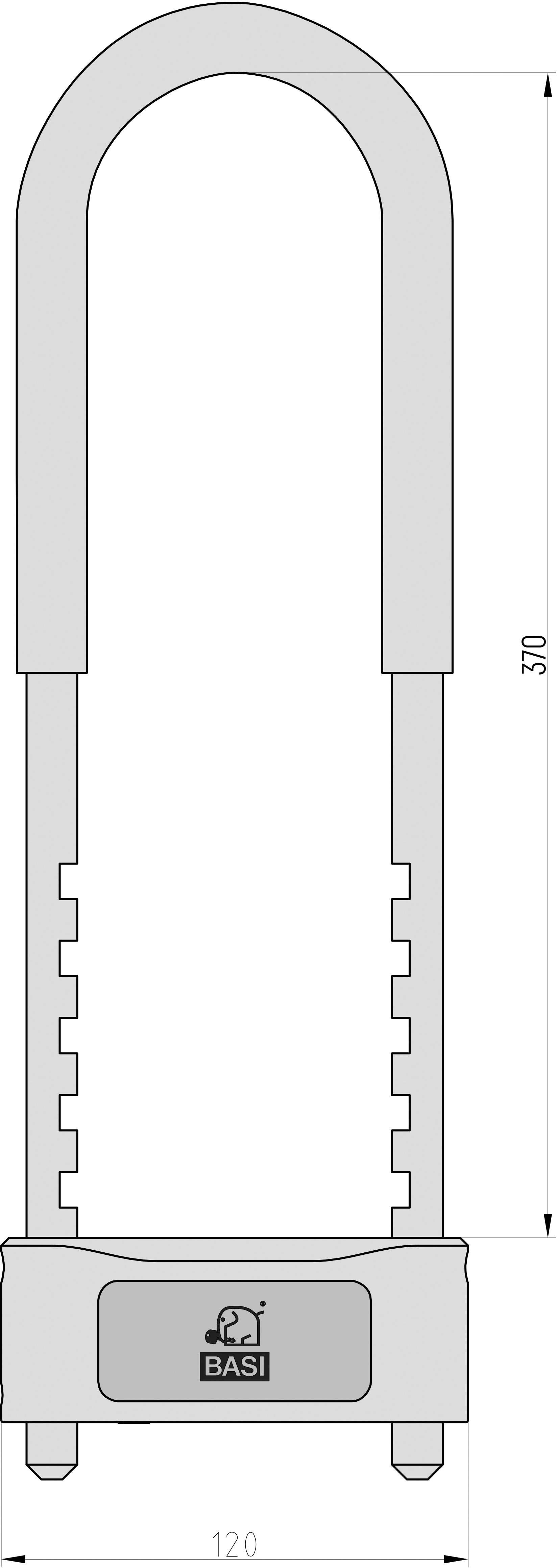 Basi 6990-0307 Vorhängeschloss 120mm Fingerabdruckschloss
