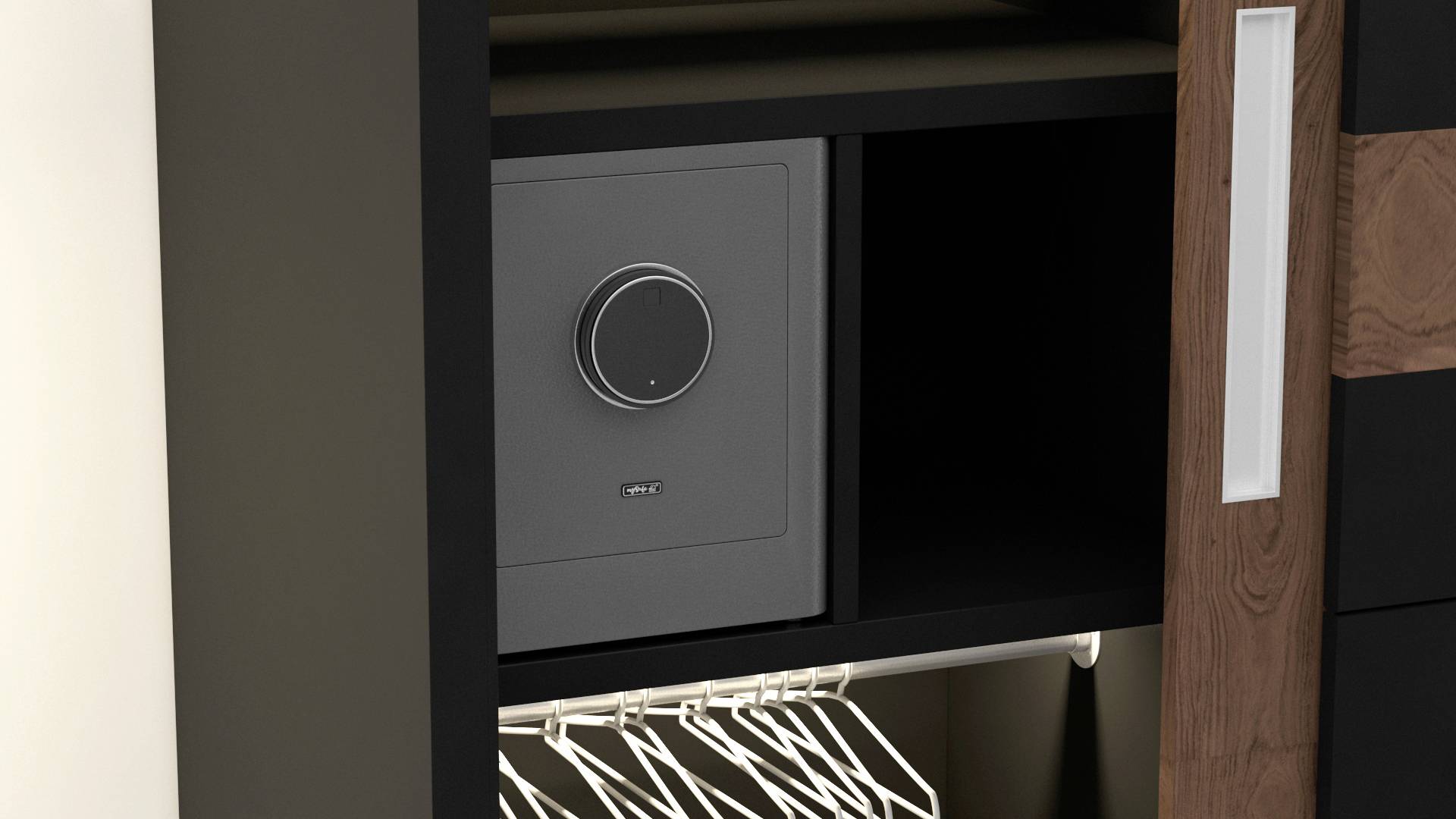 Basi 2020-0000-1200 mySafe Premium 350 Möbeltresor Zahlenschloss, Fingerabdruckschloss Grau