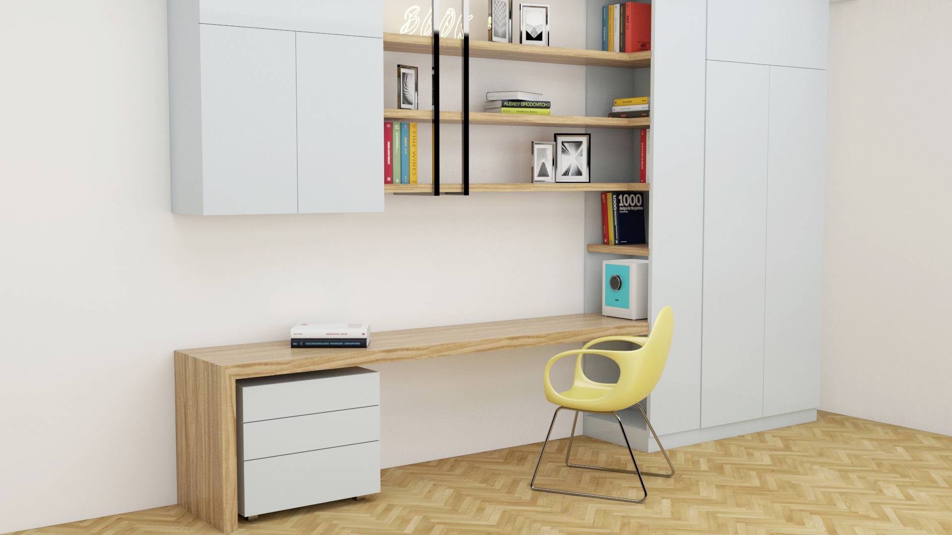 Basi 2020-0000-1013 mySafe Premium 350 Möbeltresor Zahlenschloss, Fingerabdruckschloss Weiß, Blau